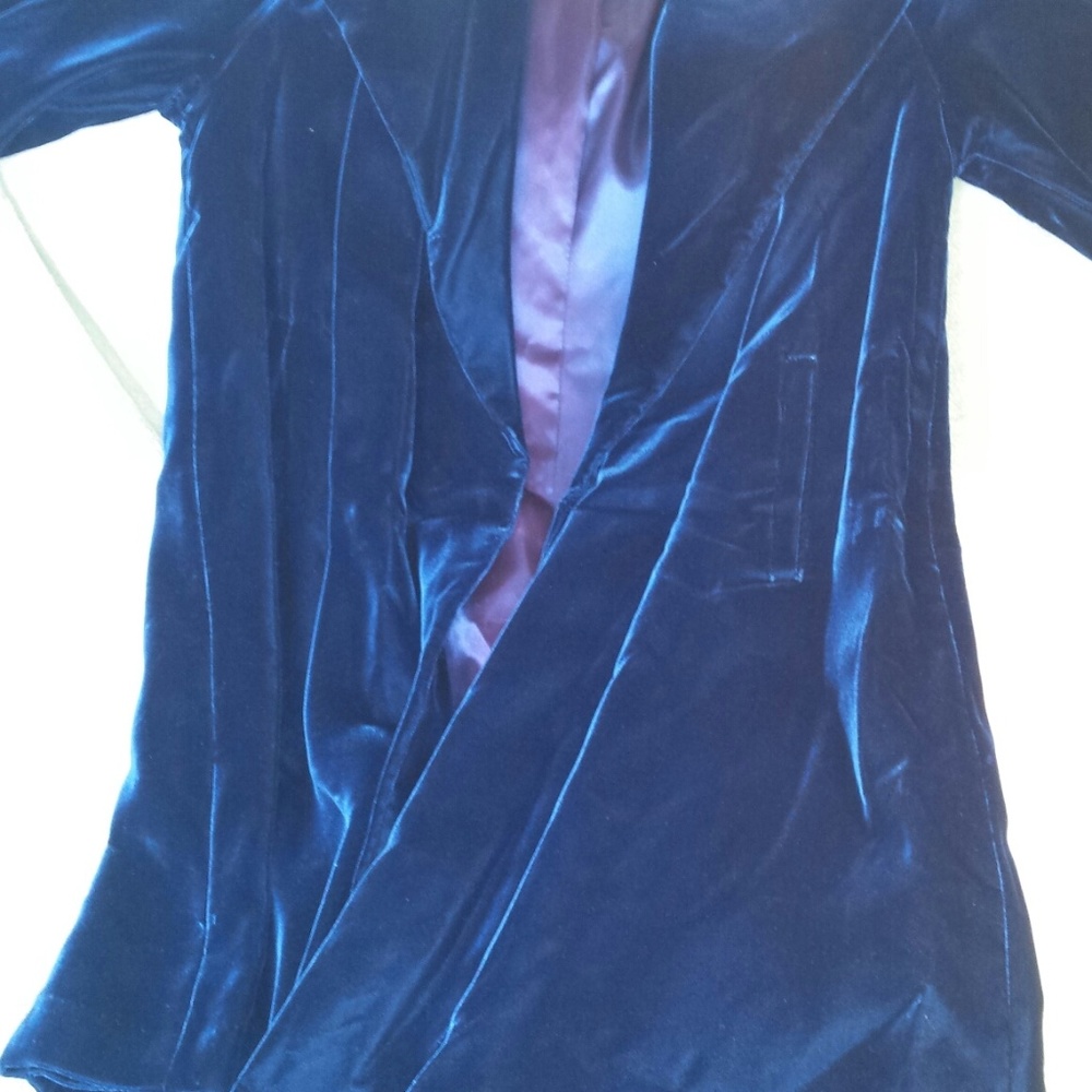 Blue Velvet coat Vintage 1970's